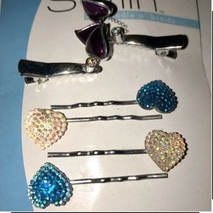 ✨Fun assorted heart shaped bobby pins and clips